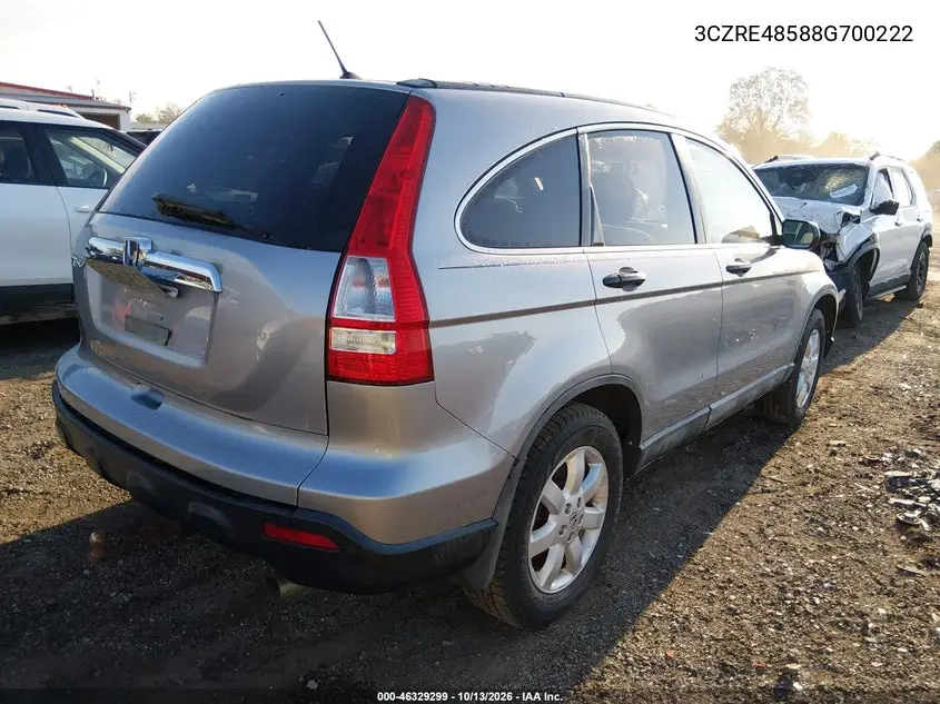 2008 HONDA CR-V VIN 3CZRE48588G700222 — фото 4