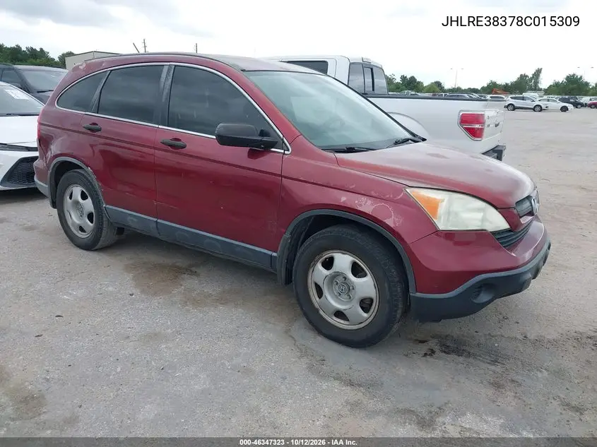 HONDA CR-V 2008, VIN JHLRE38378C015309