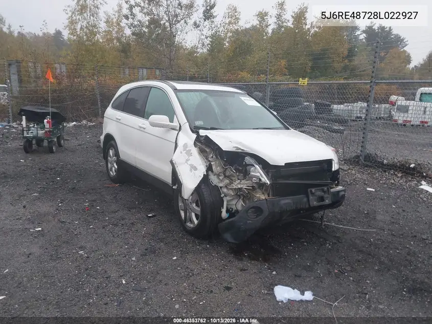 HONDA CR-V 2008, VIN 5J6RE48728L022927