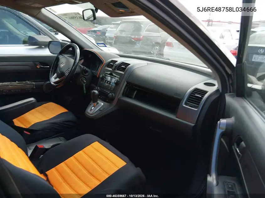 2008 HONDA CR-V VIN 5J6RE48758L034666 — фото 5