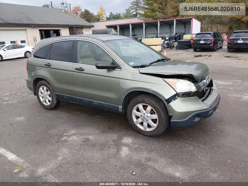 HONDA CR-V 2008, VIN 5J6RE48568L020810