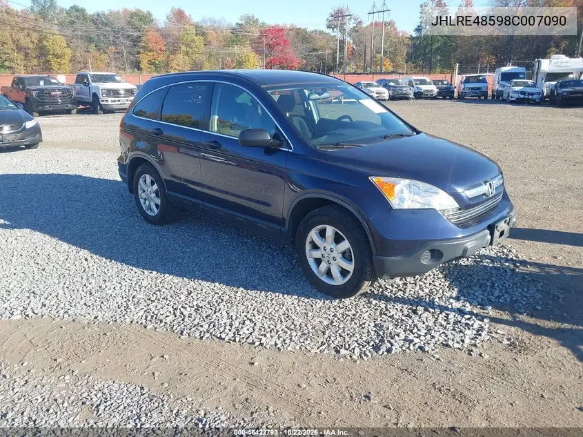HONDA CR-V 2008, VIN JHLRE48598C007090