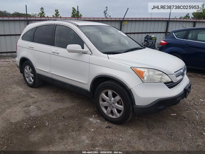HONDA CR-V 2008, VIN JHLRE38738C025953