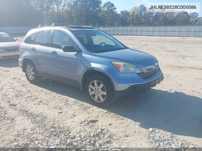 HONDA CR-V 2008, VIN JHLRE38528C000086