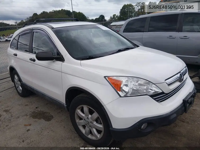HONDA CR-V 2009, VIN 5J6RE48509L001395