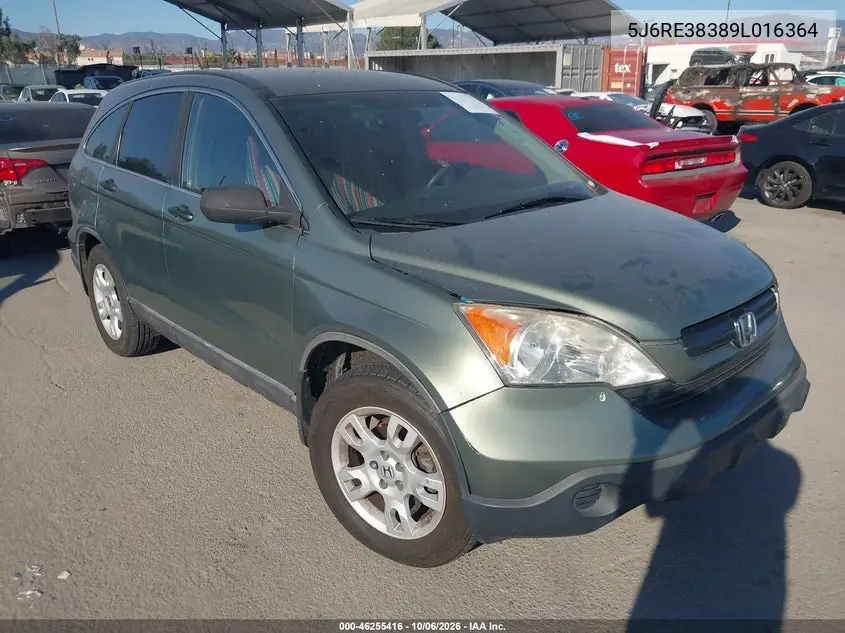 HONDA CR-V 2009, VIN 5J6RE38389L016364