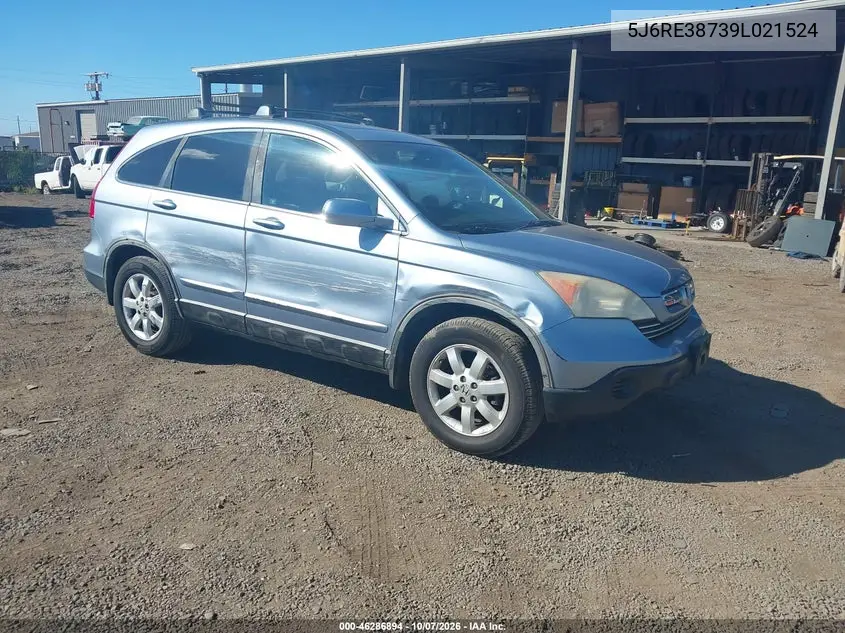 HONDA CR-V 2009, VIN 5J6RE38739L021524