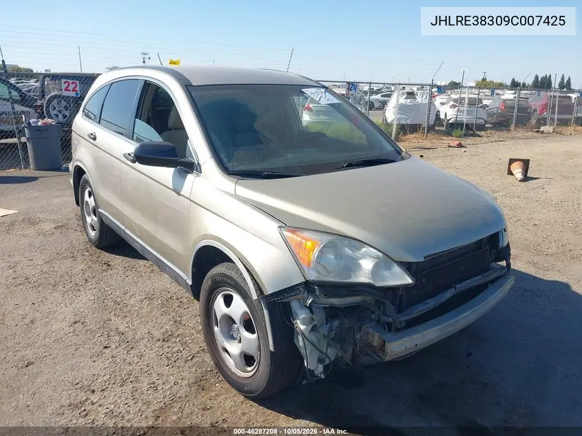 HONDA CR-V 2009, VIN JHLRE38309C007425