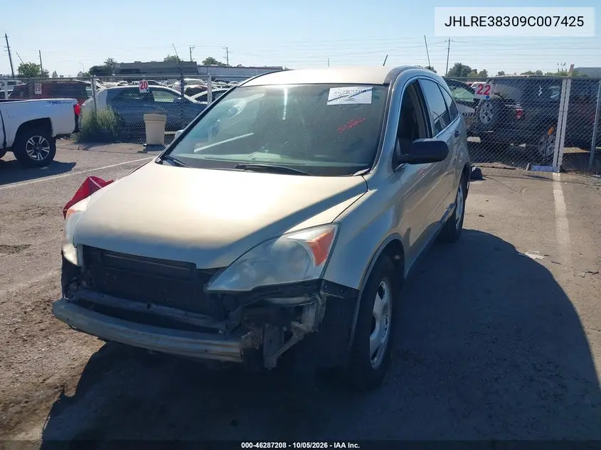 2009 HONDA CR-V VIN JHLRE38309C007425 — фото 2