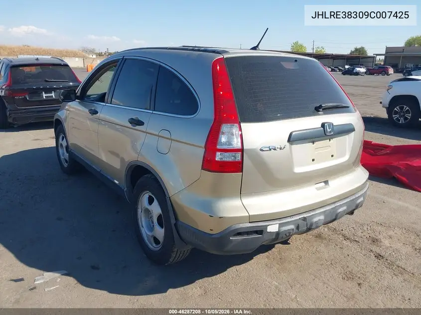 2009 HONDA CR-V VIN JHLRE38309C007425 — фото 3