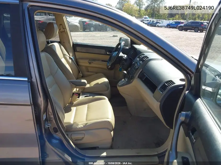 2009 HONDA CR-V VIN 5J6RE38749L024190 — фото 5