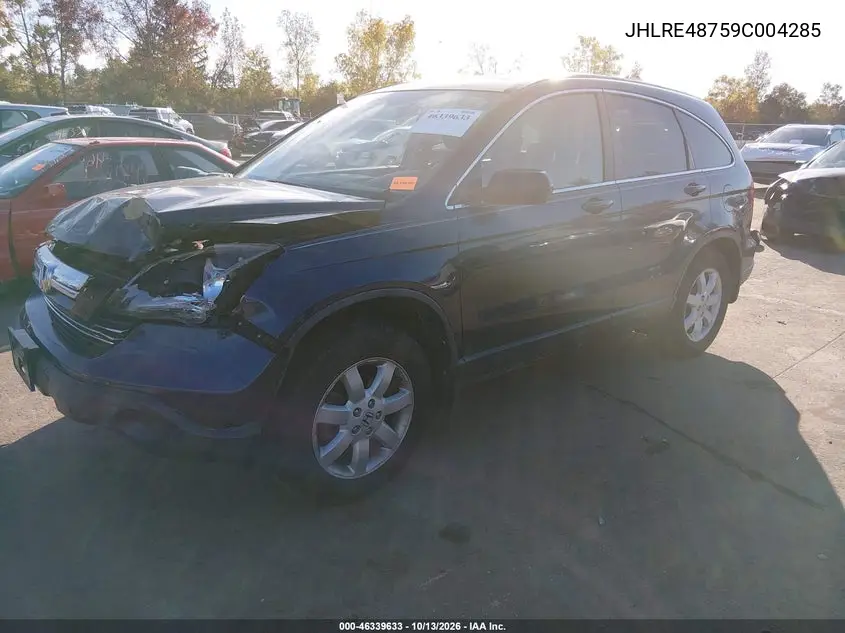2009 HONDA CR-V VIN JHLRE48759C004285 — фото 2