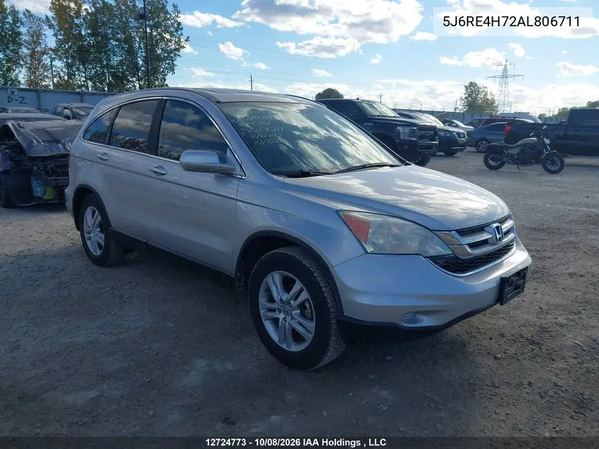 HONDA CR-V 2010, VIN 5J6RE4H72AL806711
