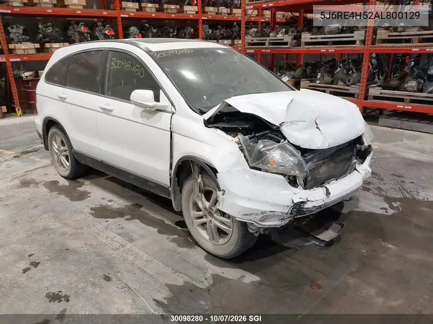 HONDA CR-V 2010, VIN 5J6RE4H52AL800129