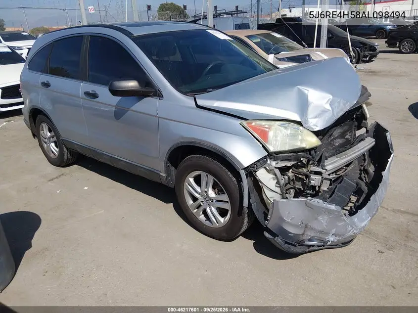 HONDA CR-V 2010, VIN 5J6RE4H58AL098494