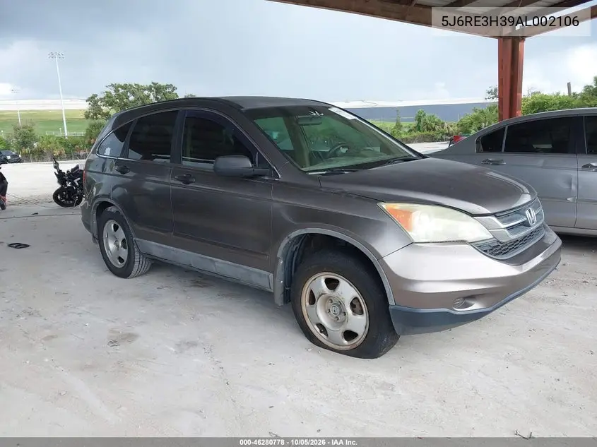 HONDA CR-V 2010, VIN 5J6RE3H39AL002106