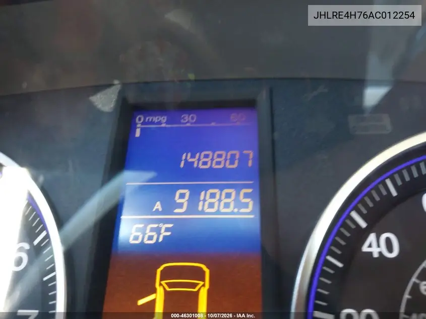 2010 HONDA CR-V VIN JHLRE4H76AC012254 — фото 15