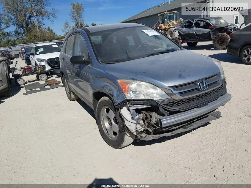 HONDA CR-V 2010, VIN 5J6RE4H39AL020692