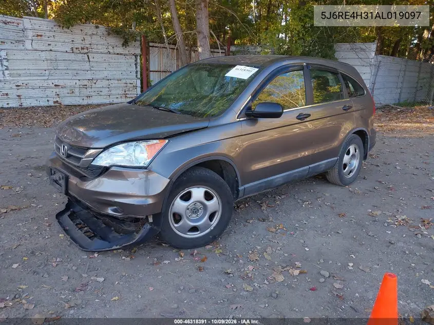 2010 HONDA CR-V VIN 5J6RE4H31AL019097 — фото 2