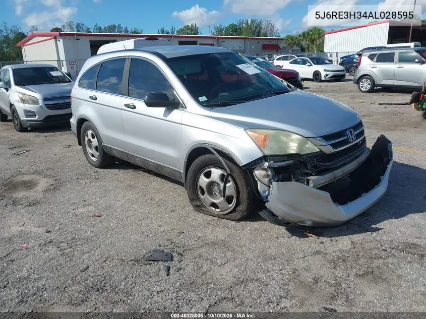 HONDA CR-V 2010, VIN 5J6RE3H34AL028595