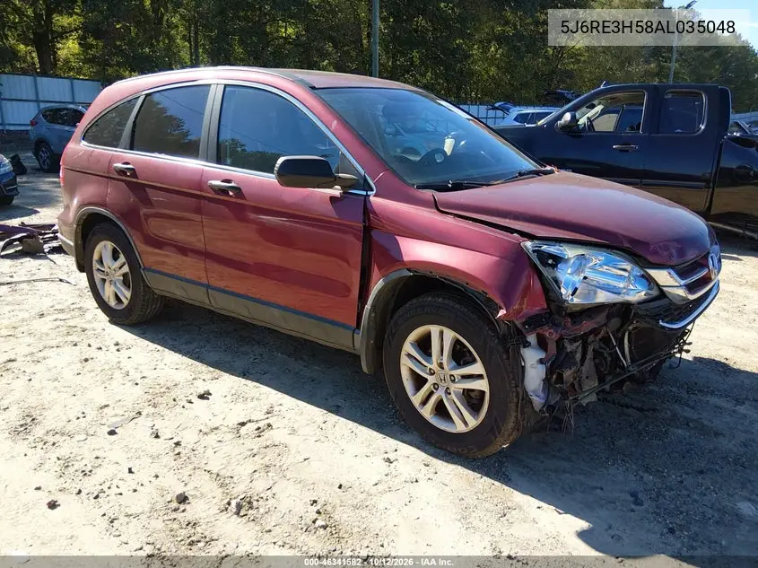HONDA CR-V 2010, VIN 5J6RE3H58AL035048