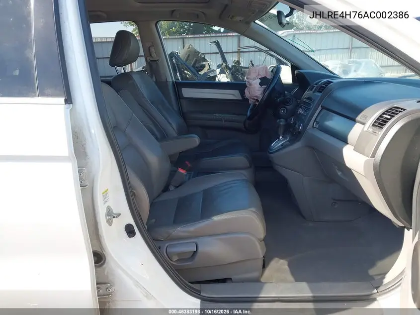 2010 HONDA CR-V VIN JHLRE4H76AC002386 — фото 5
