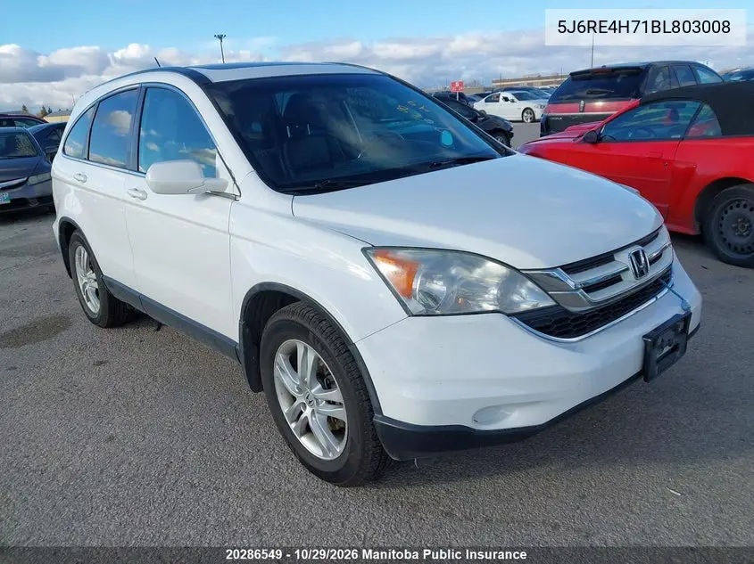 HONDA CR-V 2011, VIN 5J6RE4H71BL803008