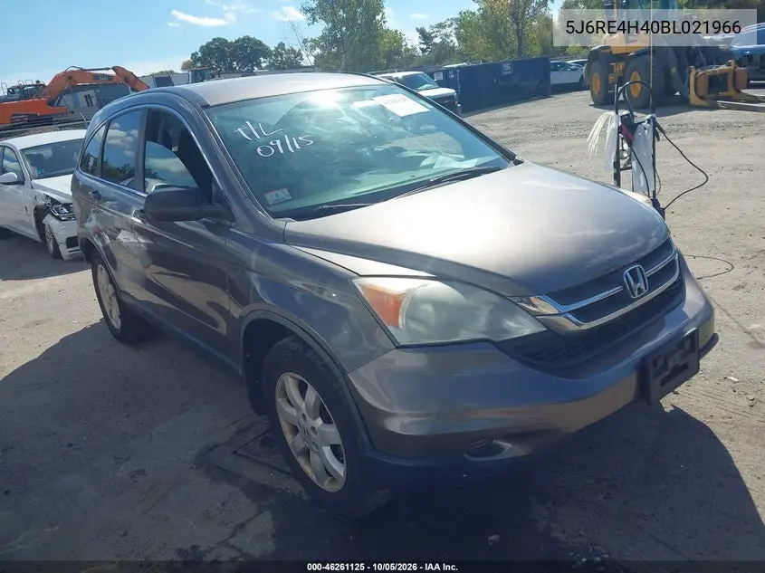 HONDA CR-V 2011, VIN 5J6RE4H40BL021966