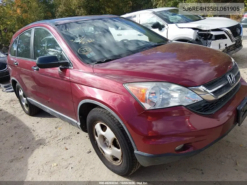 HONDA CR-V 2011, VIN 5J6RE4H35BL061905