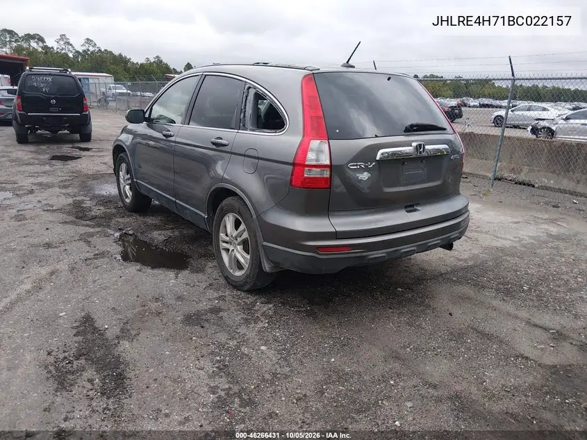 2011 HONDA CR-V VIN JHLRE4H71BC022157 — фото 3