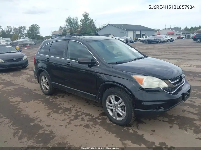 HONDA CR-V 2011, VIN 5J6RE4H51BL057934
