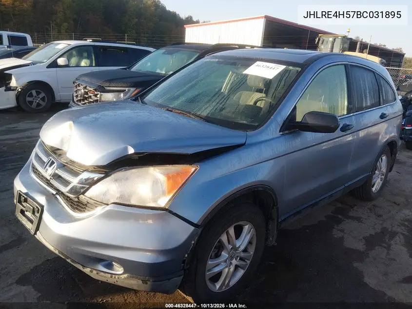 2011 HONDA CR-V VIN JHLRE4H57BC031895 — фото 2