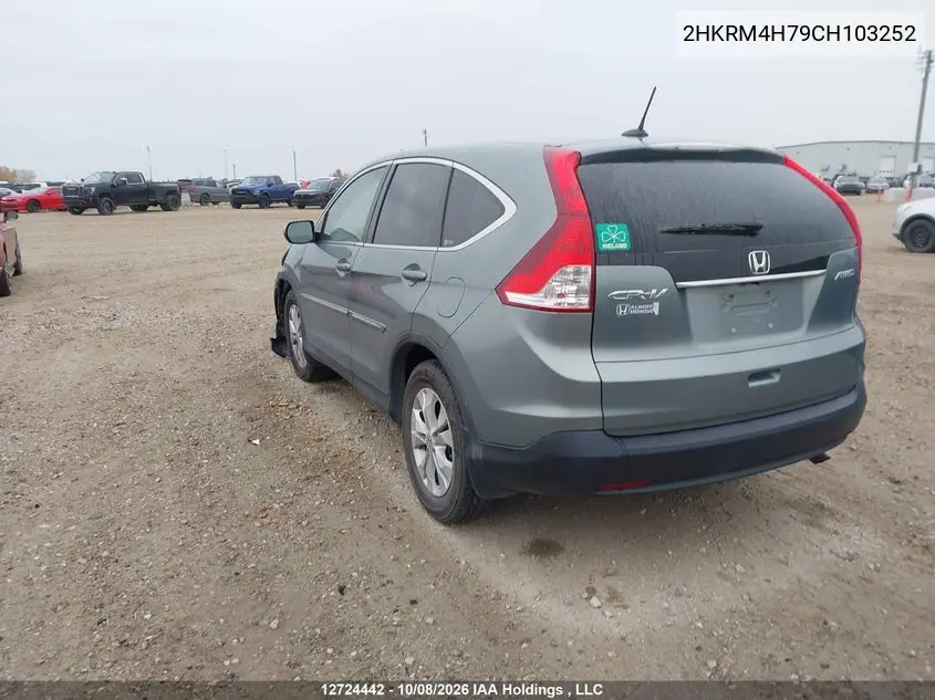 2012 HONDA CR-V VIN 2HKRM4H79CH103252 — фото 3