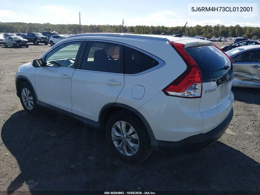 2012 HONDA CR-V VIN 5J6RM4H73CL012001 — фото 3