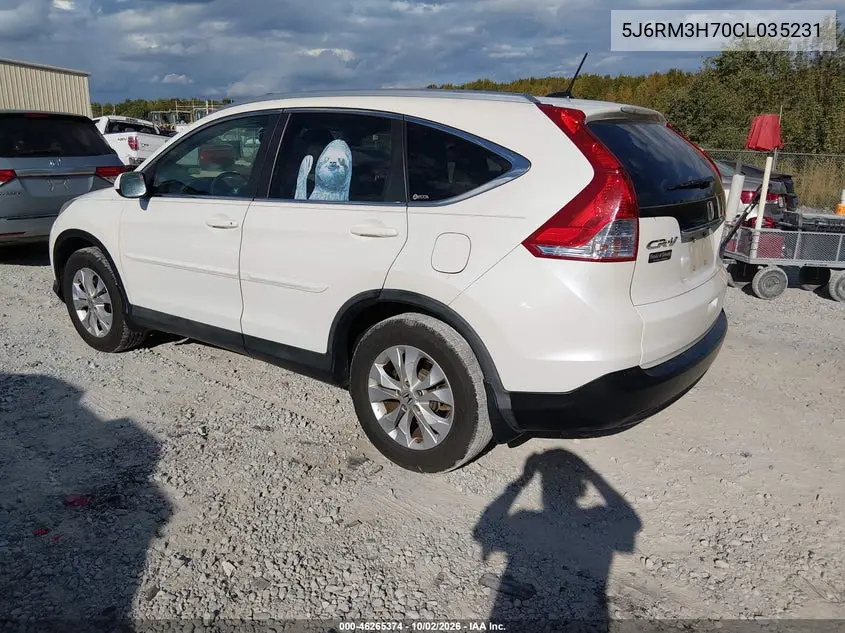 2012 HONDA CR-V VIN 5J6RM3H70CL035231 — фото 3