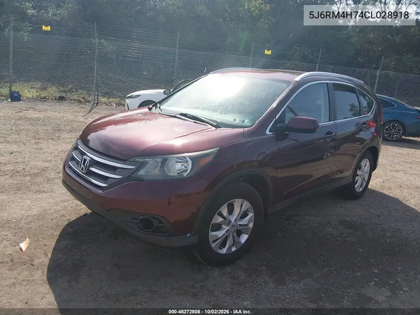 2012 HONDA CR-V VIN 5J6RM4H74CL028918 — фото 2
