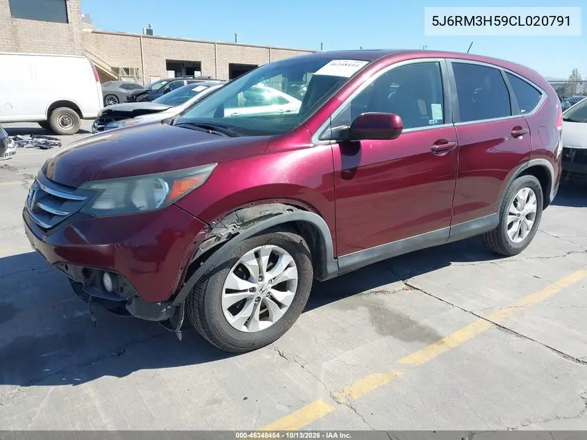 2012 HONDA CR-V VIN 5J6RM3H59CL020791 — фото 2