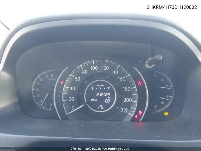 2013 HONDA CR-V VIN 2HKRM4H73DH120002 — фото 7