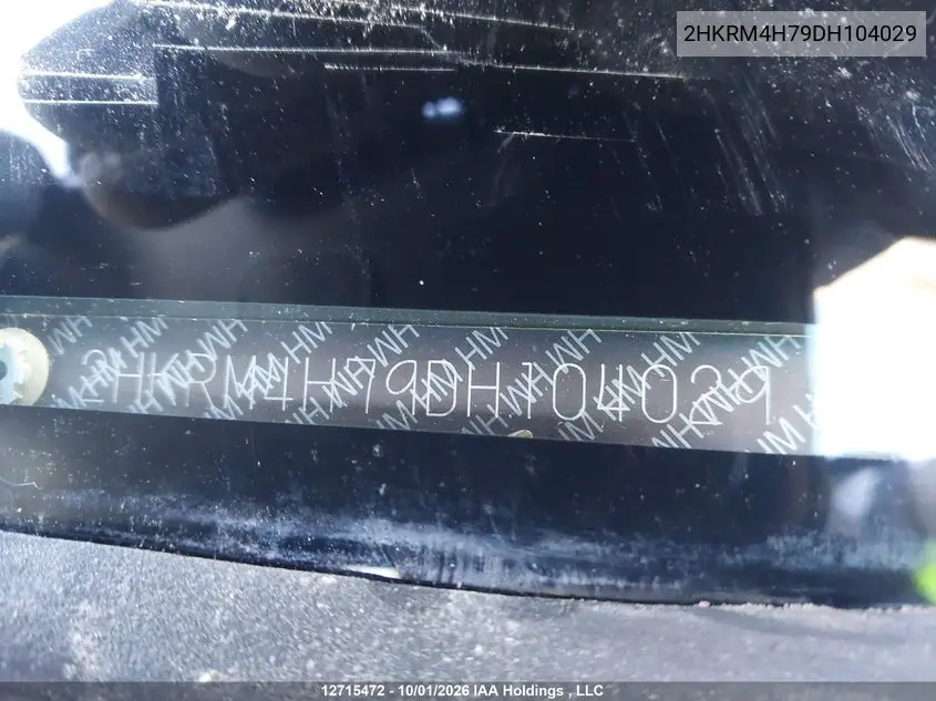 2013 HONDA CR-V VIN 2HKRM4H79DH104029 — фото 18