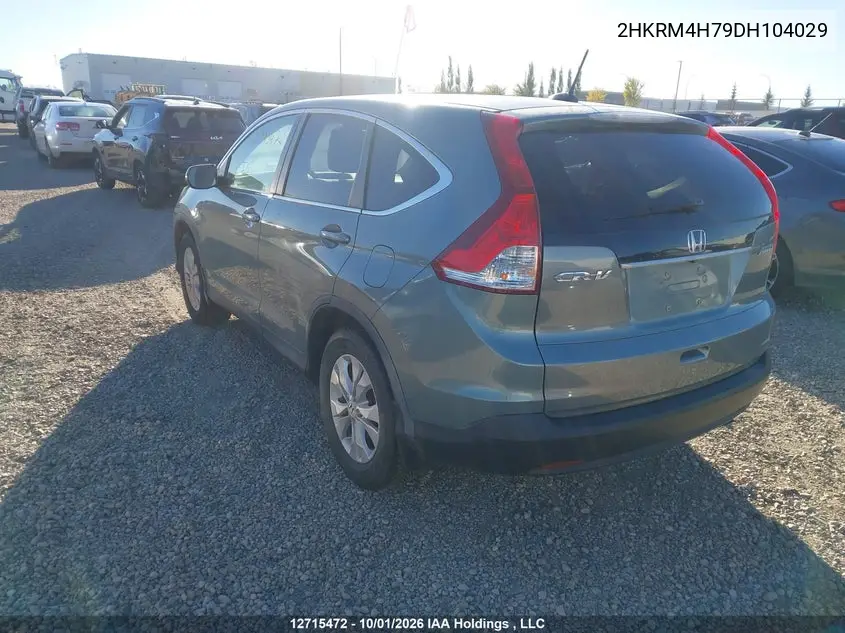 2013 HONDA CR-V VIN 2HKRM4H79DH104029 — фото 3