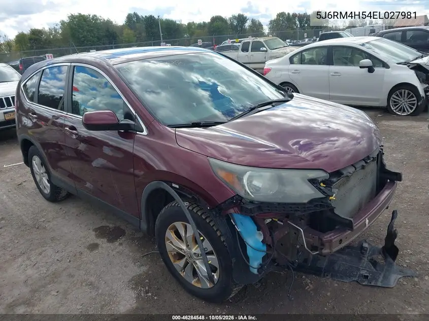 HONDA CR-V 2014, VIN 5J6RM4H54EL027981