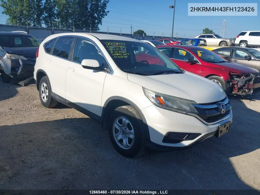HONDA CR-V 2015, VIN 2HKRM4H43FH123426