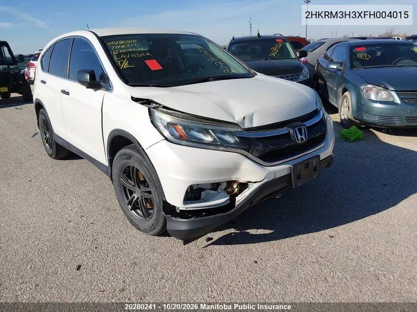 HONDA CR-V 2015, VIN 2HKRM3H3XFH004015