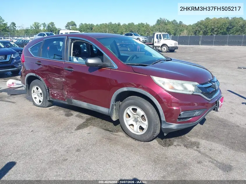 HONDA CR-V 2015, VIN 2HKRM3H37FH505217