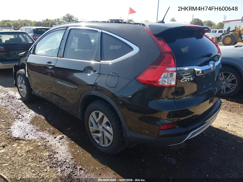 2015 HONDA CR-V VIN 2HKRM4H74FH600648 — фото 3