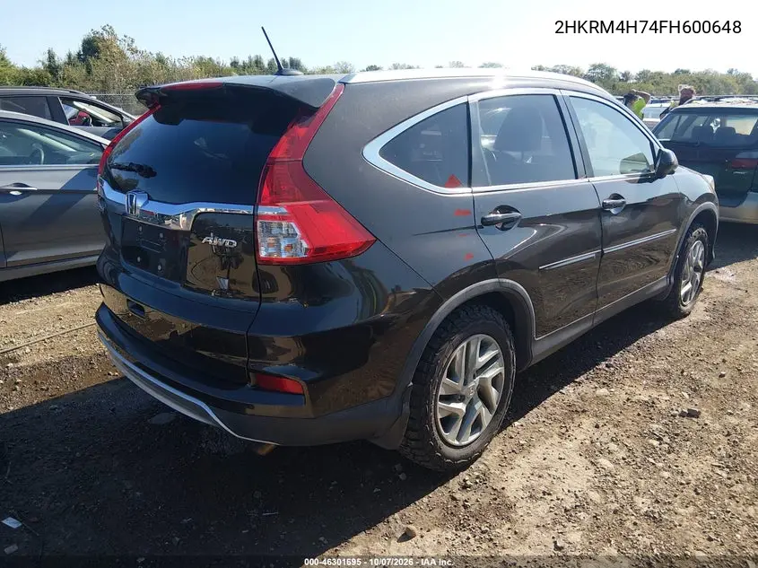 2015 HONDA CR-V VIN 2HKRM4H74FH600648 — фото 4