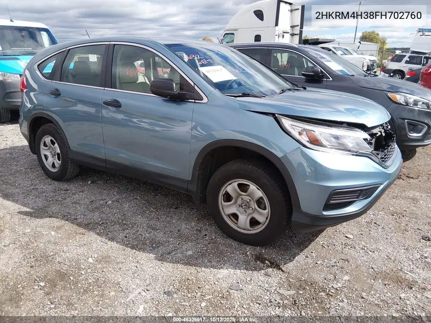 HONDA CR-V 2015, VIN 2HKRM4H38FH702760