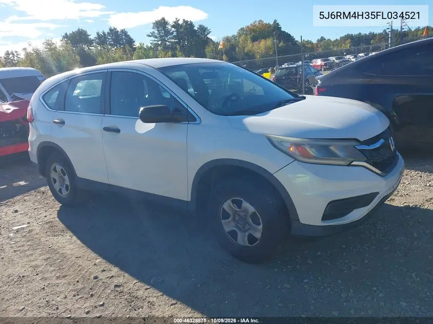 HONDA CR-V 2015, VIN 5J6RM4H35FL034521