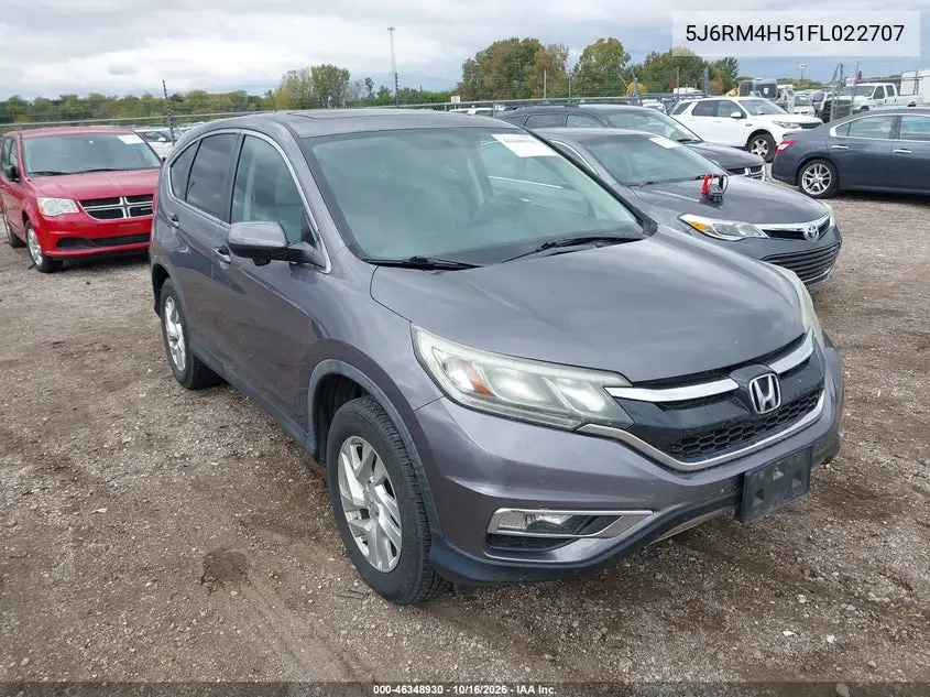 HONDA CR-V 2015, VIN 5J6RM4H51FL022707
