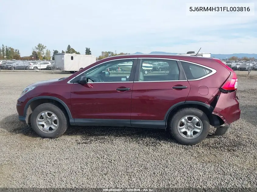 HONDA CR-V 2015, VIN 5J6RM4H31FL003816